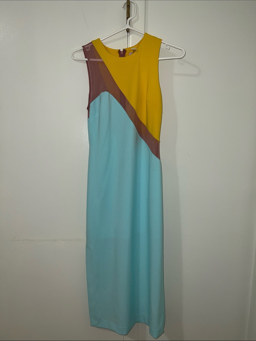 Hutch Colorblock Dress in Mustard, Aqua & Brown